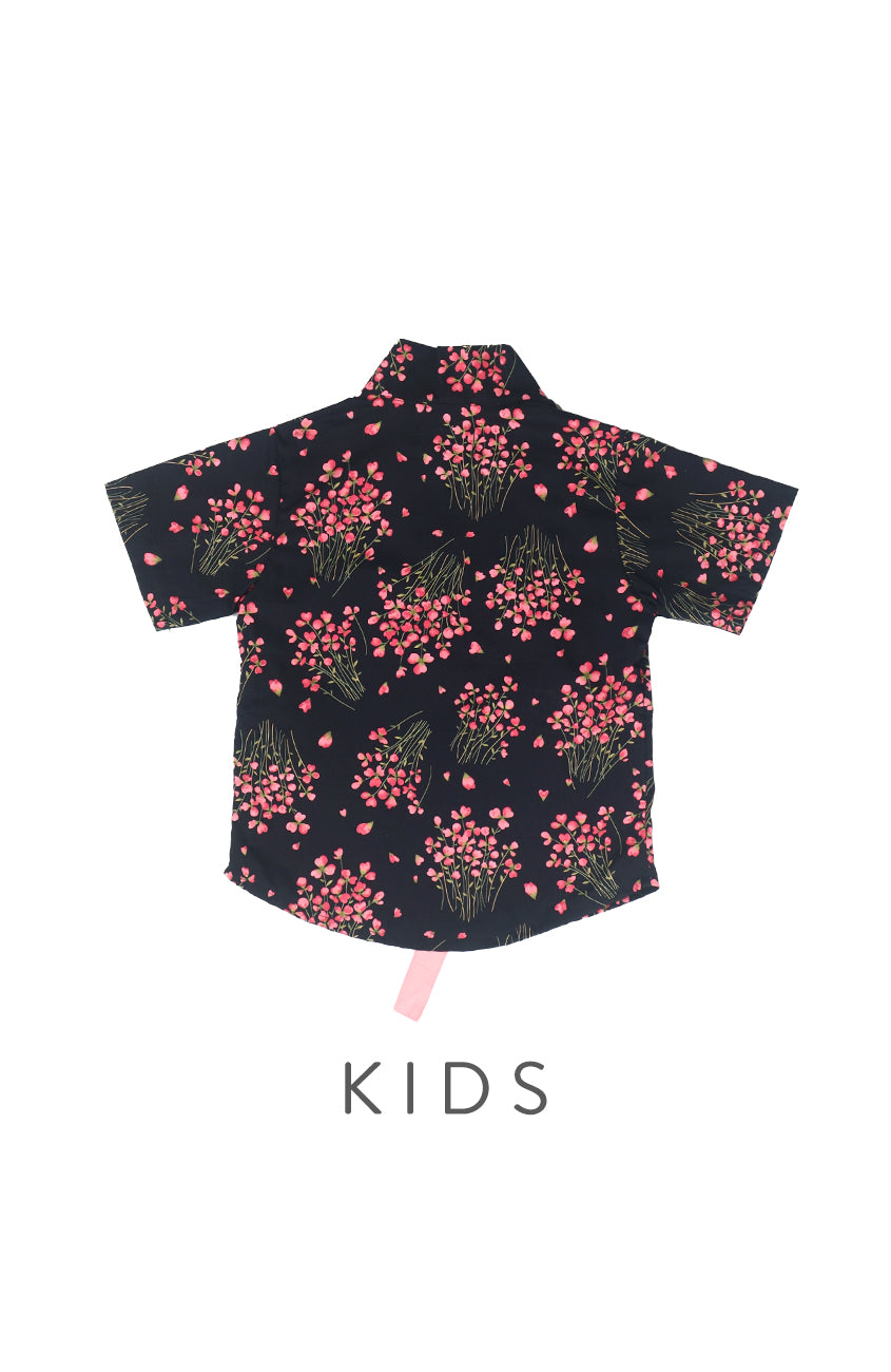 BOYS Cherry Blossoms of Nami Hanbok - Noir Red