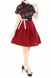 Cherry Blossoms of Nami Hanbok - Noir Red