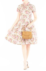 Enchanted Famille Rose Cheongsam with Pearl Buttons