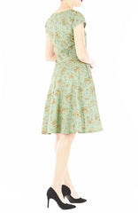 English East India Flare Tea Dress – Sage