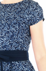 Fleur-tation Flare Tea Dress - Navy