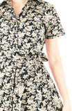 Gilded Rosette Anna Shirtdress - Noir Black