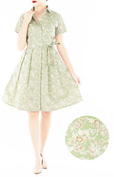 Gilded Rosette Anna Shirtdress – Sage