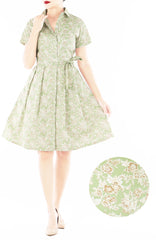 Gilded Rosette Anna Shirtdress – Sage