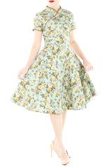 Golden Celadon Cheongsam with Pearl Buttons