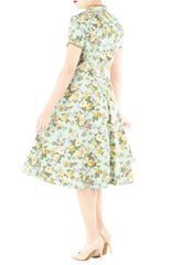 Golden Celadon Cheongsam with Pearl Buttons