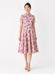 Heirloom Rosebud Cheongsam with Pearl Buttons