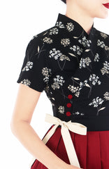 Imperial Dandelion Hanbok - Noir Red