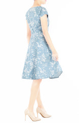 Japanese Plum Blossoms Eve Dress - Sky Blue