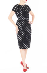 ‘Let’s Do The Polka’ Elsa Wrap Dress - Noir Black