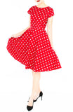 ‘Let’s Do The Polka’ Flare Tea Dress - Red