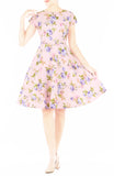 Lilac Rose Flare Tea Dress