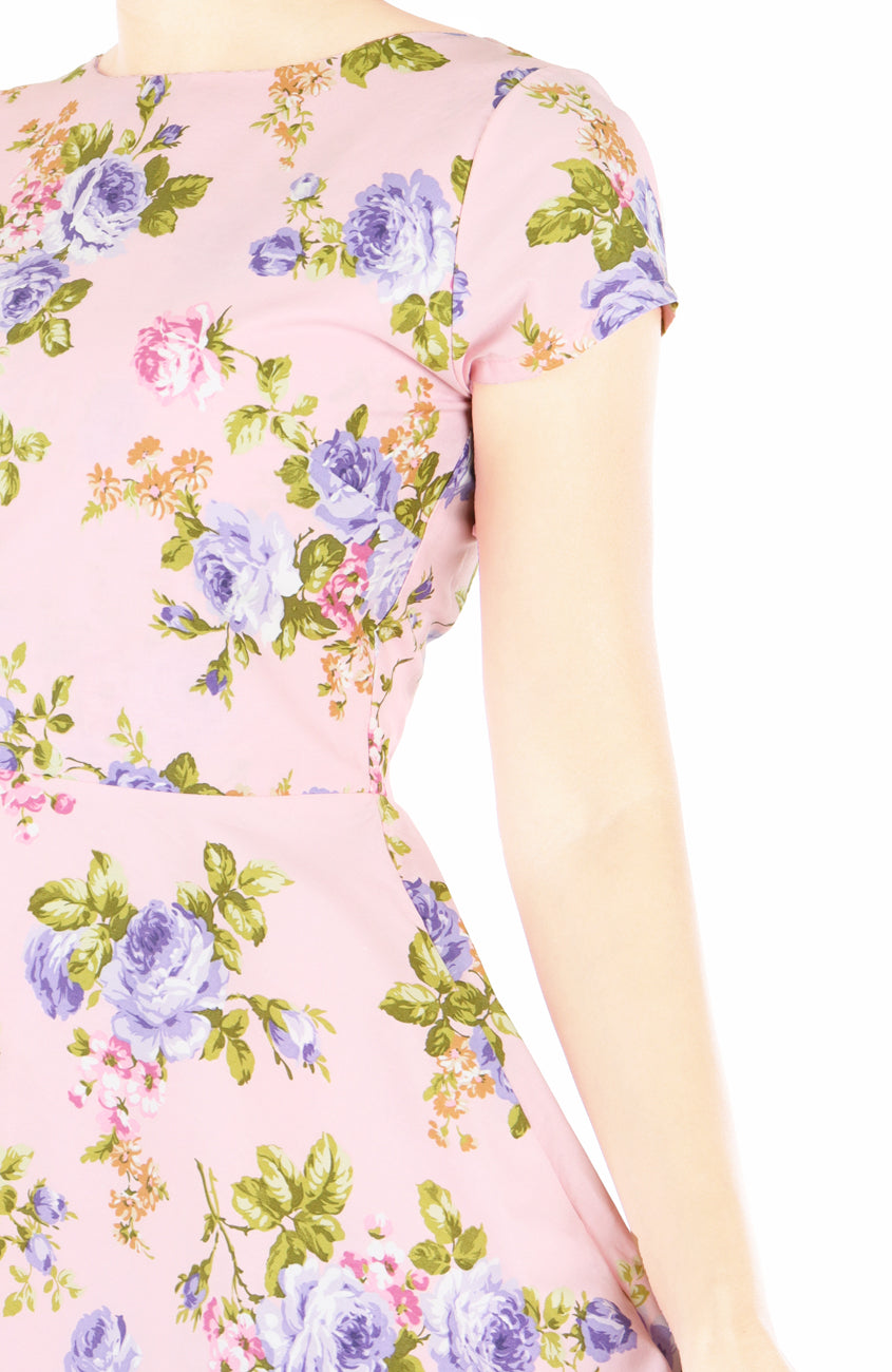 Lilac Rose Flare Tea Dress