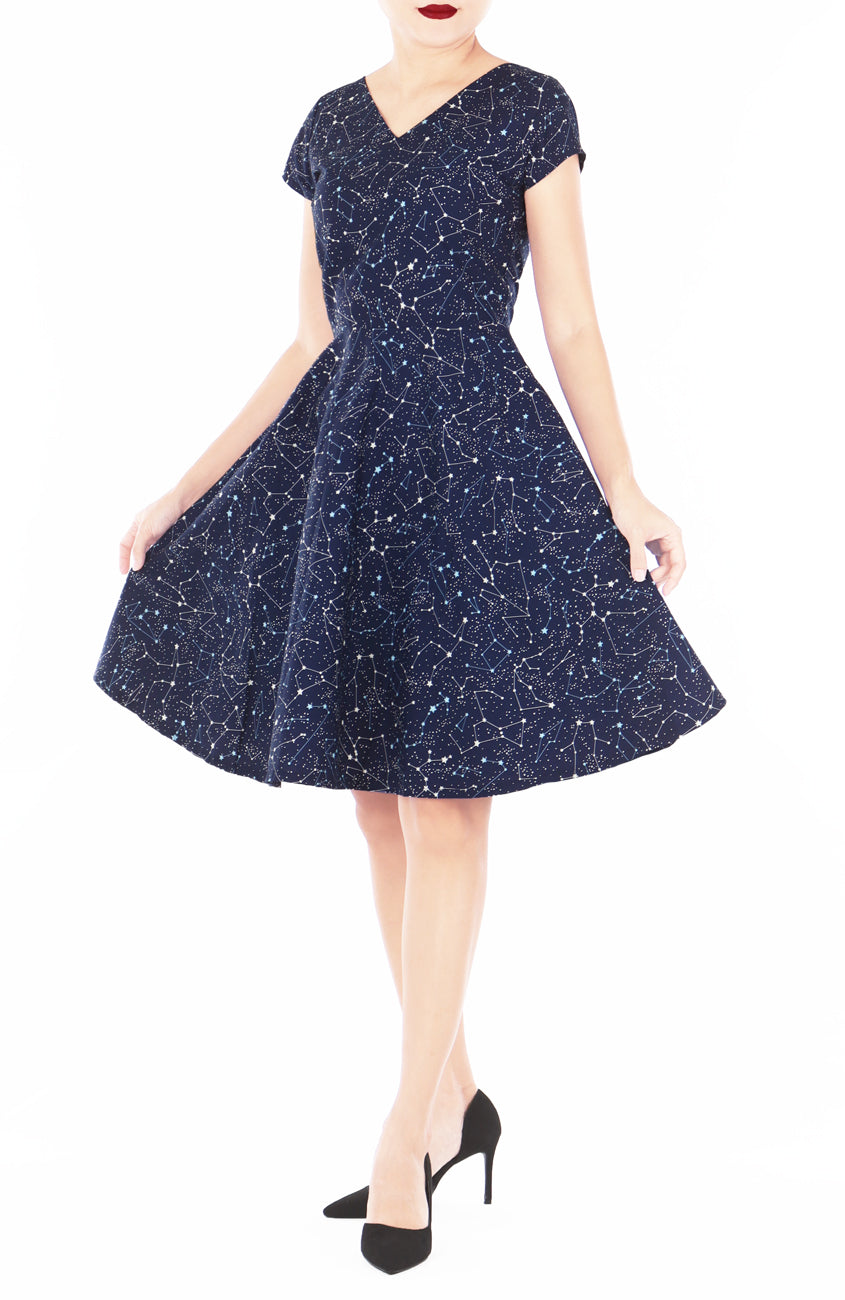 Moonlight Galaxy Eve Dress - Midnight Blue