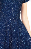 Moonlight Galaxy Flare Tea Dress - Midnight Blue
