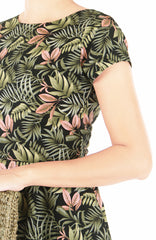 Palm Pink Resort Flare Tea Dress