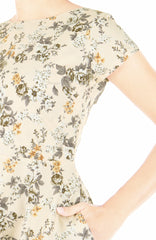 Vintage Apricot Rose Flare Tea Dress