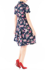 Vintage Love Rose Anna shirtdress – Midnight Blue