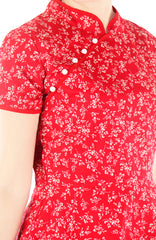 Whispers of Chinoiserie Cheongsam with Pearl Buttons