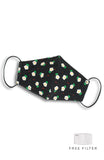 60s Flower Bomb Pure Cotton Face Mask - Night Black