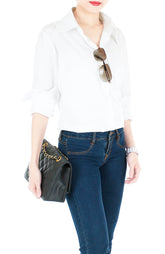 Adventure Awaits Long Sleeve Boyfriend Shirt - White