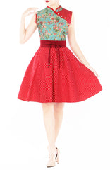 Artisanal Jade Cheongsam with Pearl Buttons