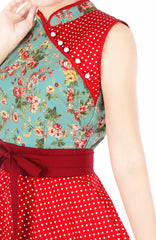 Artisanal Jade Cheongsam with Pearl Buttons