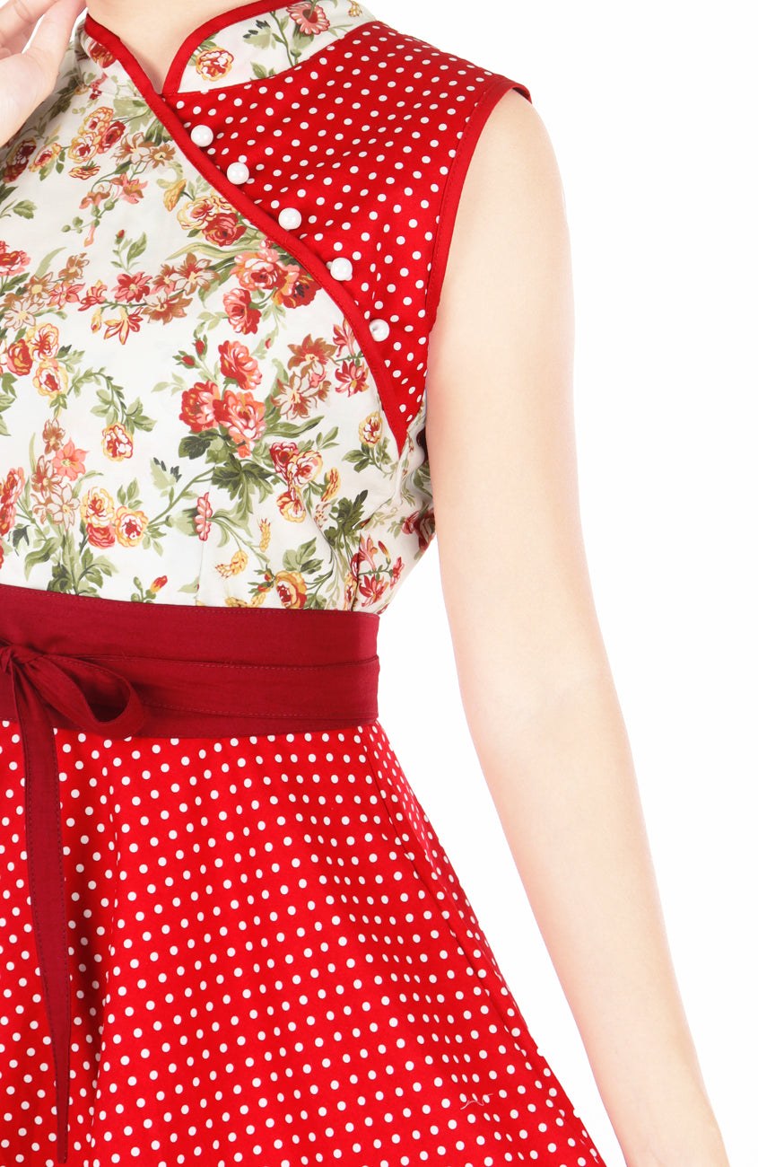 Artisanal Porcelain Cheongsam with Pearl Buttons