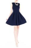 ‘Audrey Hepburn’ PETITE Flare Dress - Midnight Blue