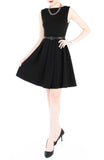 ‘Audrey Hepburn’ PETITE Flare Dress - Noir Black
