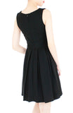 ‘Audrey Hepburn’ PETITE Flare Dress - Noir Black