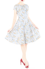 Aureate Rose Flare Tea Dress