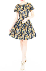 Autumn Adventures Flare Dress with Short Sleeves