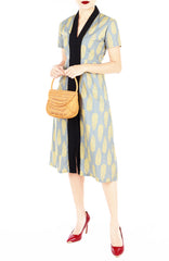 Batik Leaf Lian Kebaya Dress with Obi Belt - Turmeric