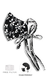 Black Vines Devine Pure Cotton Face Mask with Head Ties