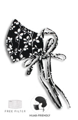 Black Vines Devine Pure Cotton Face Mask with Head Ties