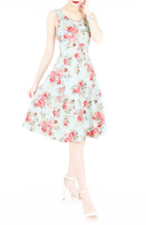 Blossoms Up Flare Midi Dress
