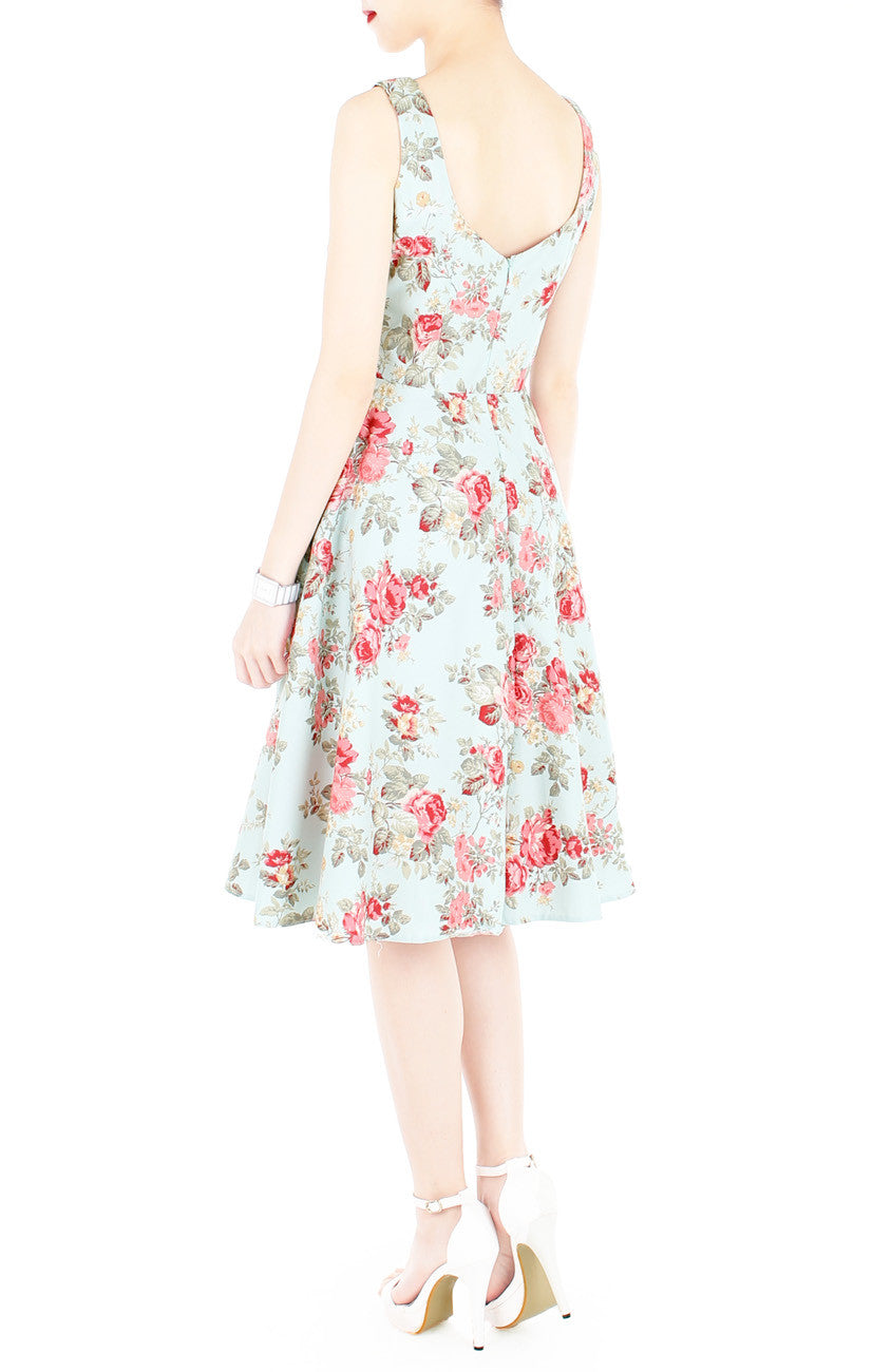 Blossoms Up Flare Midi Dress