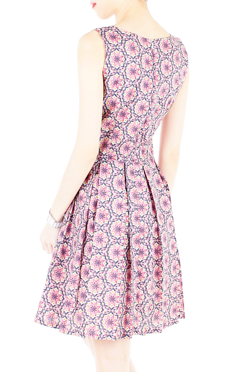 Bohemian Marrakech Getaway Flare Dress - Rose Pink