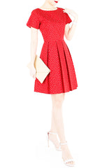 Bountiful Baby Blooms Flare Dress with Short Sleeves