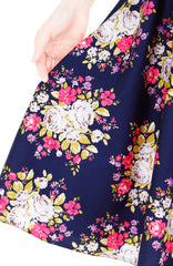 Brilliant Bouquets of White Flare Midi Dress