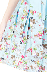 Butterfly of Paradise Wrap Dress with Belt - Baby Blue