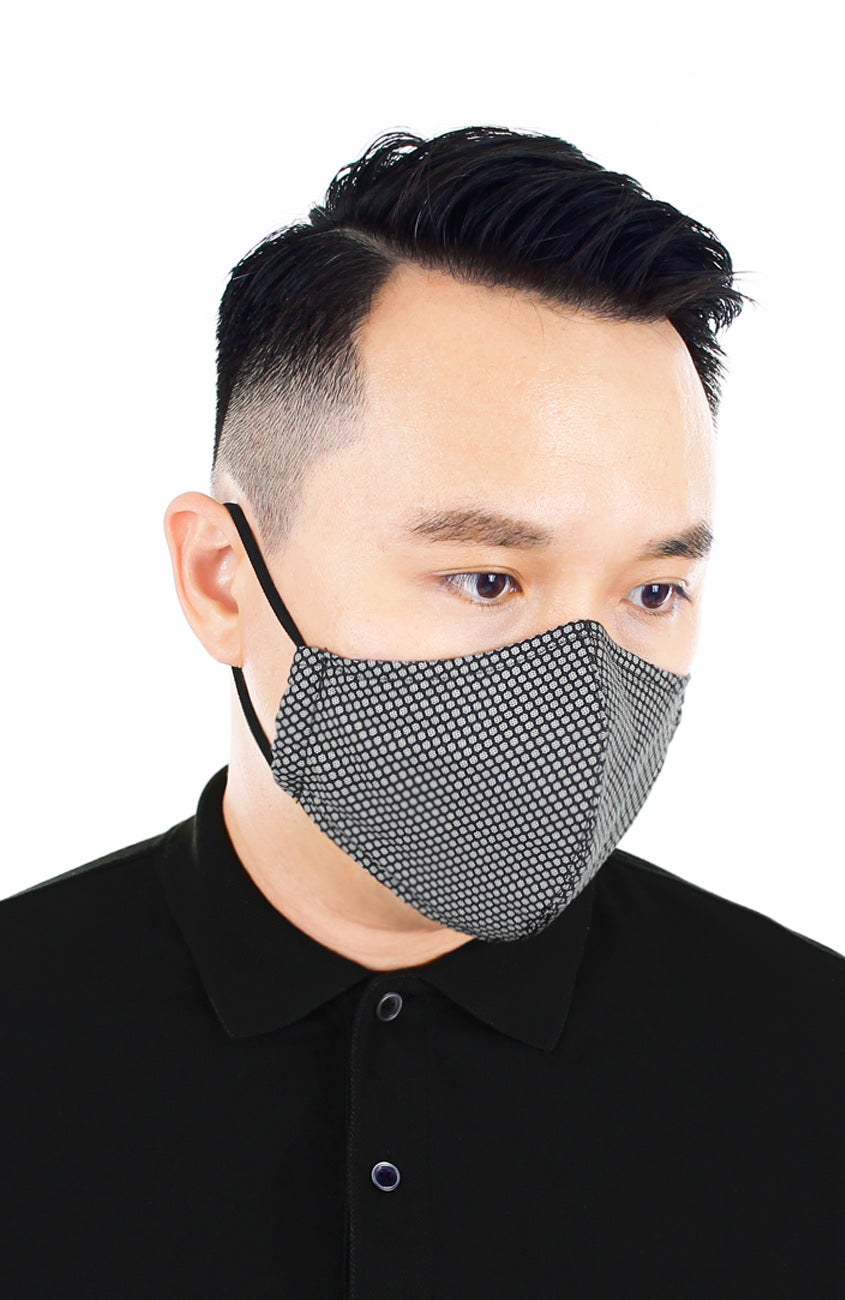 CHIVALRY Honeycomb Pure Cotton Face Mask - Silver