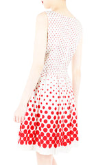 Café Parfait Flare Dress in Red Dots
