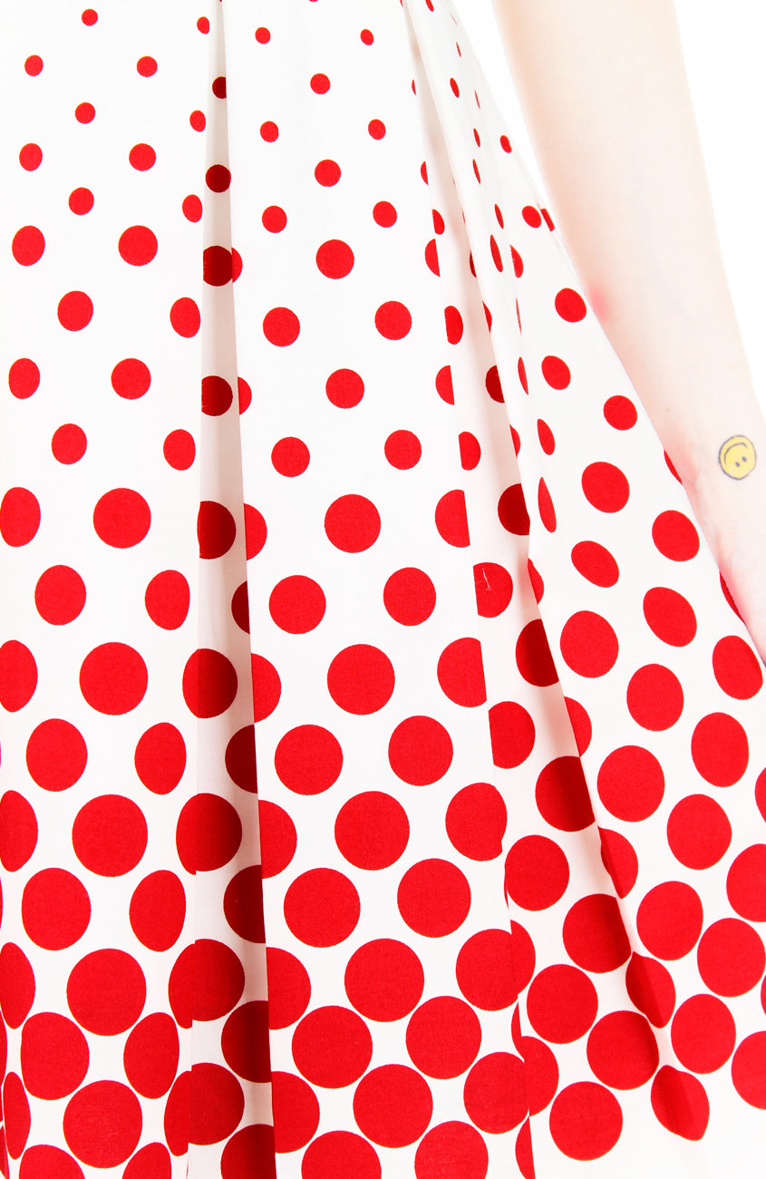 Café Parfait Flare Dress in Red Dots
