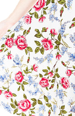 Charming Roses of Hearts Flare Midi Dress