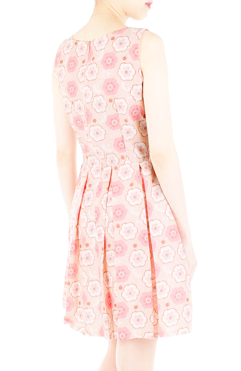 Charming Cherry Blossoms Flare Dress - Pink