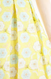 Charming Cherry Blossoms Flare Dress - Yellow
