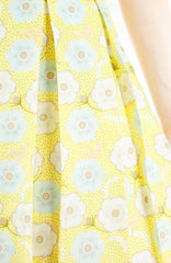 Charming Cherry Blossoms Flare Dress - Yellow