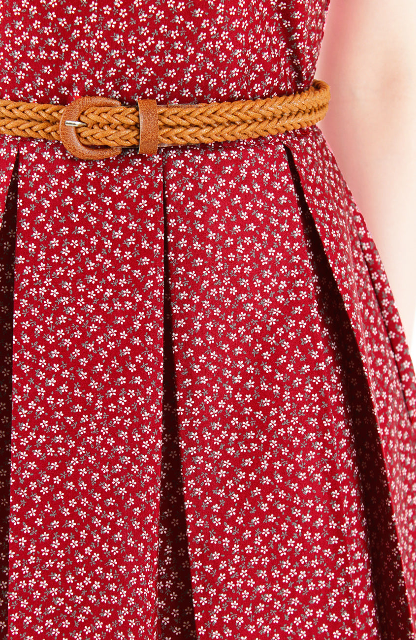 Charming Clematis Flare Dress with Short Sleeves